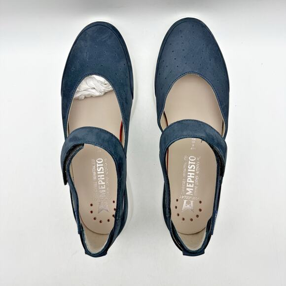 Mephisto Womens Marisa Shoes US 8.5 EU 38.5 Blue Leather Mary Janes NIB - Picture 10 of 12